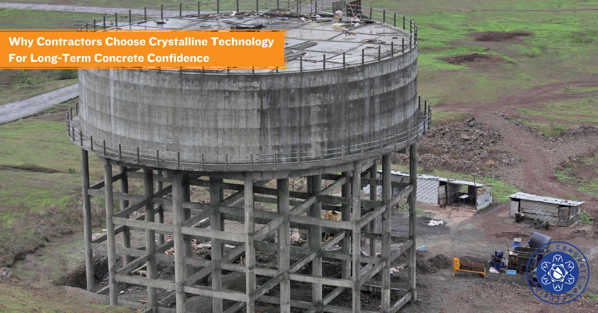 Concrete water infrastructure showing the role of crystalline technology in long-term concrete durability